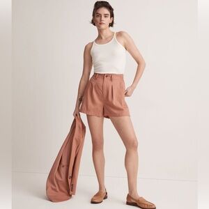 Madewell The Neale Pleated Shorts in Drapeweave Size 12 Women’s High Rise‎